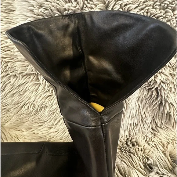 Halston Hertiage Olivia Over the Knee Leather Boots - Jet Black - Picture 5 of 12